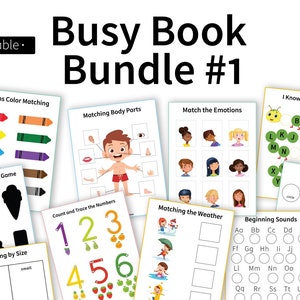 Homeschool Printable, Educational Activity, Busy Book Bundle 1, Busy Binder for Kids, Montessori Learning