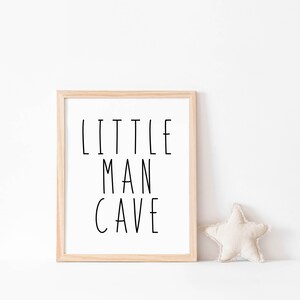 Little Man Cave Wall Art, Minimalist Kids Quote Print for Nursery, Playroom or Boys Bedroom image 5