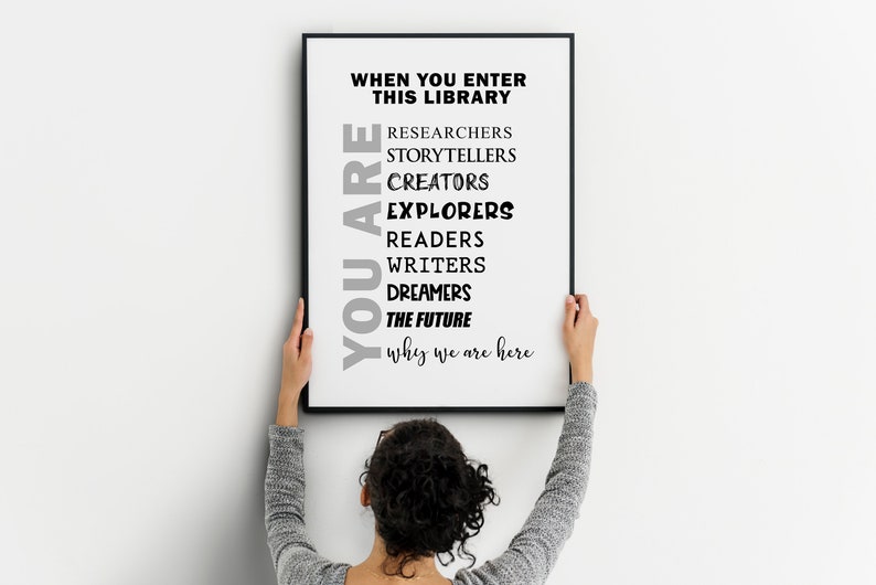 When You Enter this Library Motivational Wall Art Library Etsy