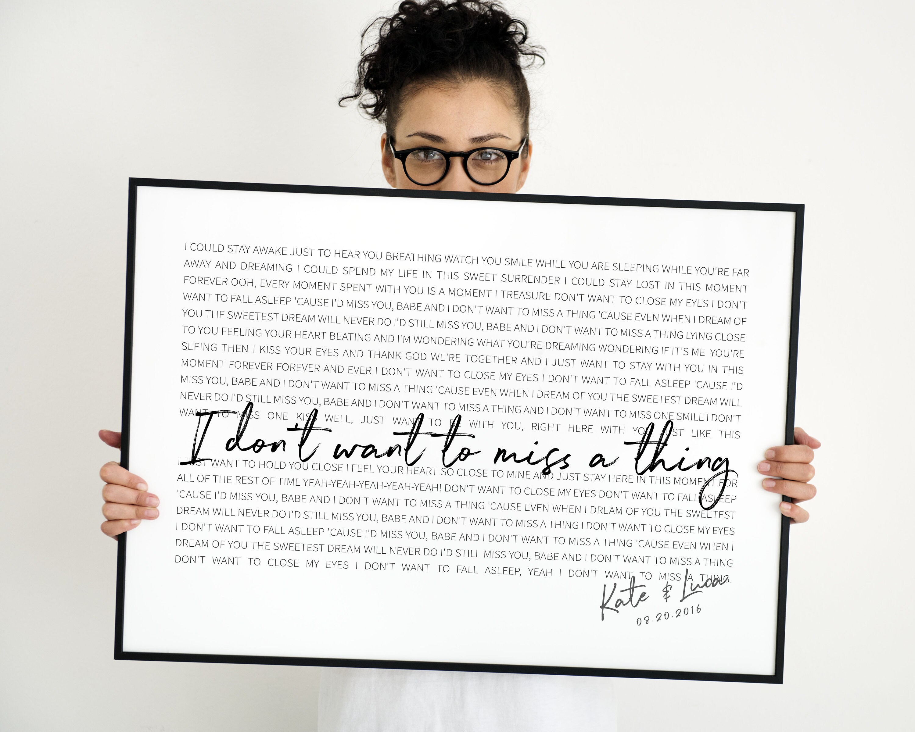 Song Poster, Song Lyrics Wall Art, Custom First Dance for Anniversary…