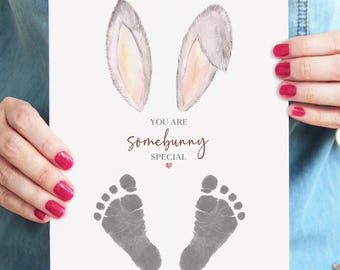 Easter Footprint Craft Printable | You Are Somebunny Special Baby Keepsake Art (Digital Download)