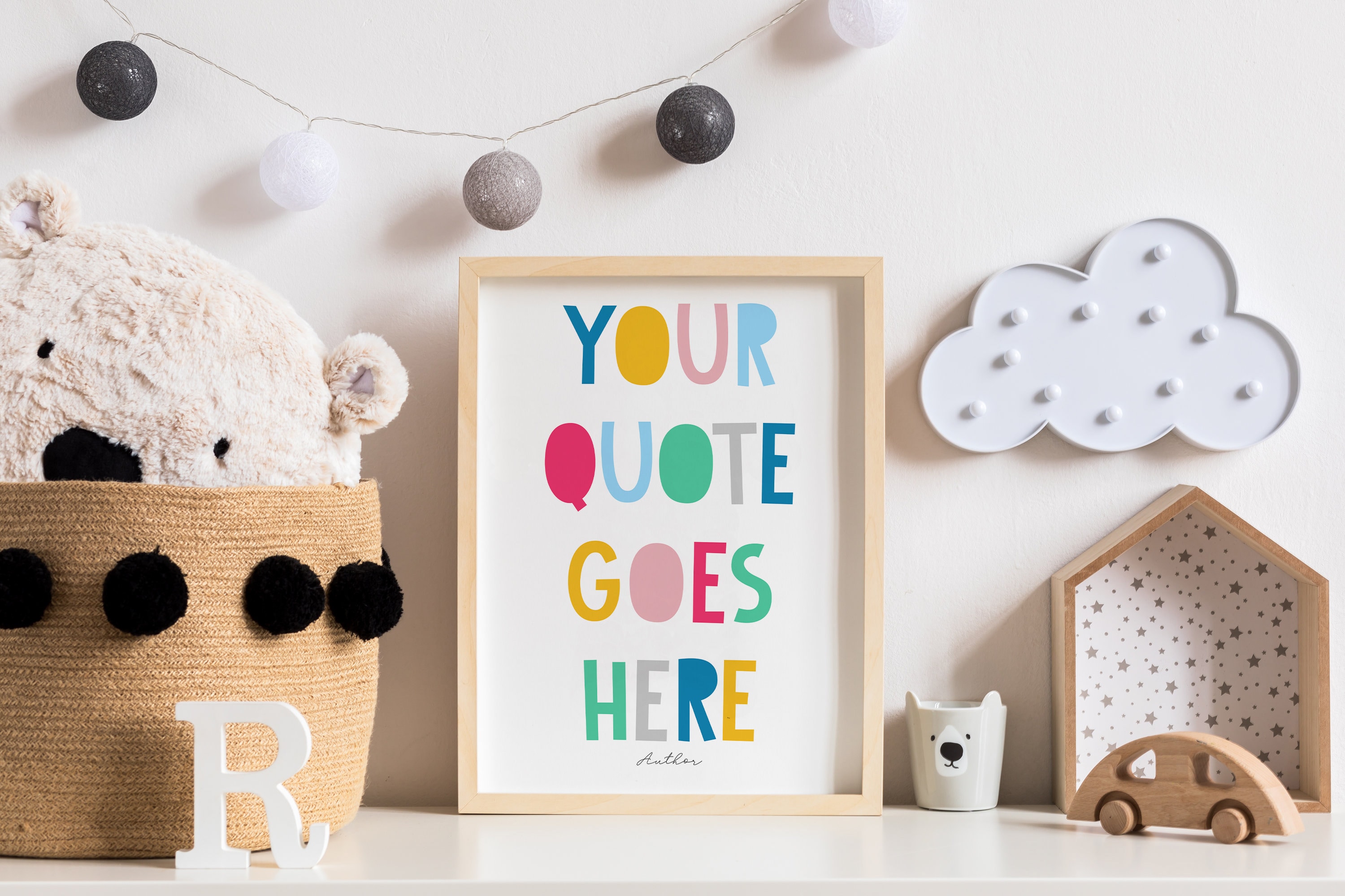 Custom Nursery Quote, Colorful Printable Wall Art, Kids Room Decor ...