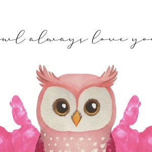 Eule Immer Liebe Dich Handabdruck Kunst, Vorschule Valentinstag
