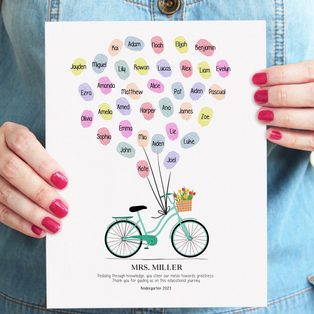 Teacher Appreciation Gift, Personalized Thumbprint Keepsake From ...