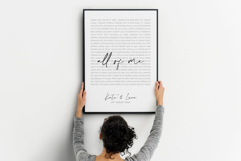 Song Lyrics Wall Art, Custom Printable Song, Personalized Anniversary Gift, First Dance Wedding Song, Custom Music Poster image 1