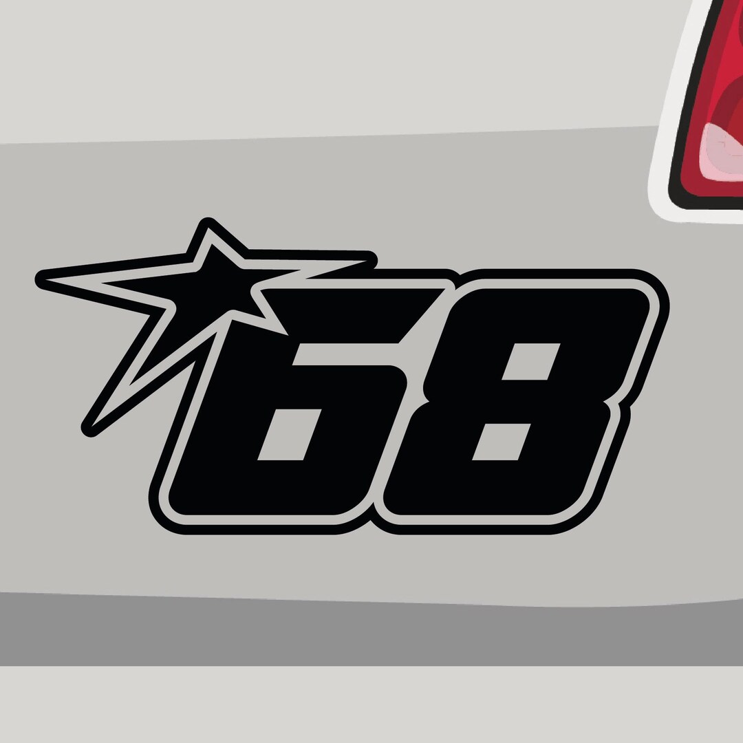 Start Number 68 Sticker Number Sticker Star Number Car Bike Decal Vinyl ...