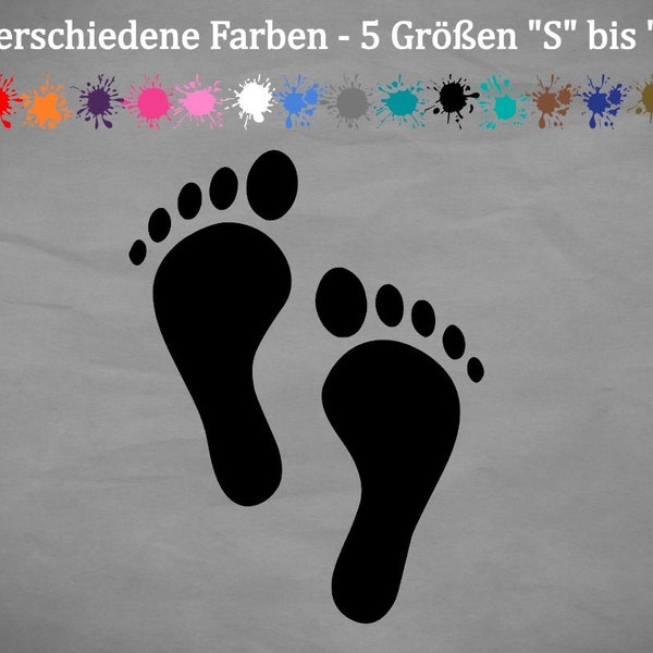 Füße Aufkleber Sticker Kontur Käsefuß Babyfuß großer Fuß Funny 18 Farben in 5 Größen