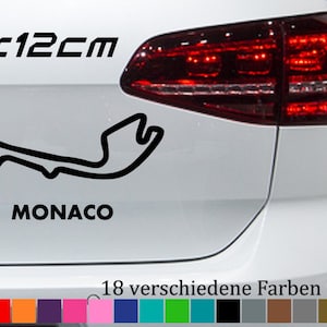 MONACO レース トラック ステッカー 18 x 12 cm レイアウト アウトライン トラック Formula 1 モンテカルロ VW 18 色