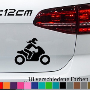Bikerin Motorrad Aufkleber 16x12cm Silhouette Girlpower Kleber Biker 18 Farben