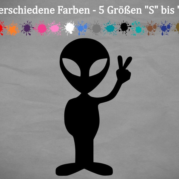 ALIEN Aufkleber Außerirdischer Ufo Marsmensch Peace Frieden ET 18 Farben 5 Größe