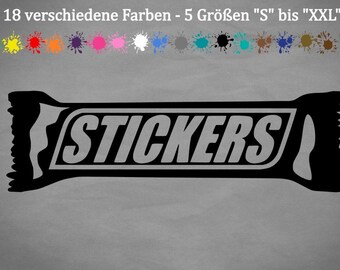 Stickers Tuning Snikers Chocolate Bar GTI JDM Funny 18 Colors 5 Sizes