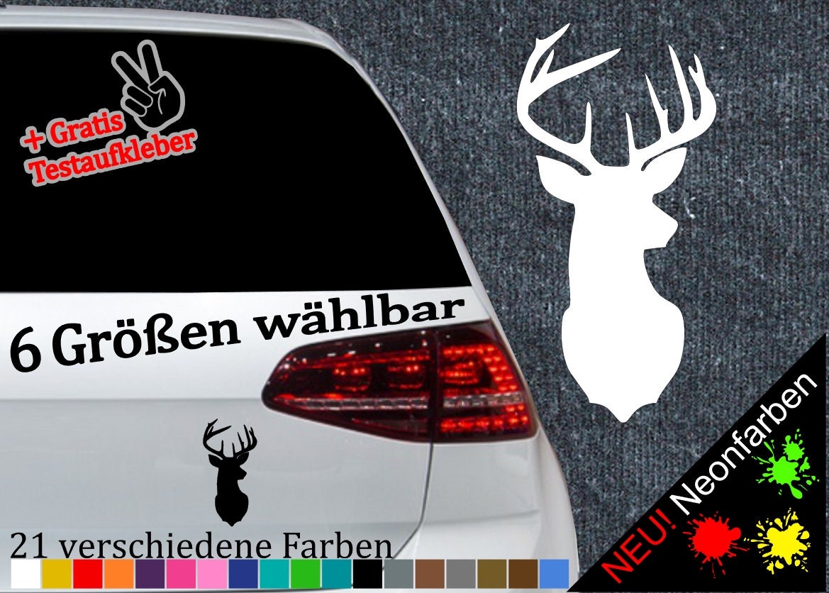 Camo Hirschkopf-Aufkleber – 15,2 X 15,2 Cm, Hochwertiges Vinyl, Ideal Für Auto, Laptop Oder Helm