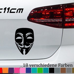 Anonymous 16 x 11 cm Sticker Golf Mask Car Hack Guy Fawkes Occupy Sticker Decal in 18 Colors