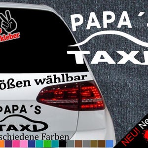 Papa's Taxi Stickers -6 Maten 21 Kleuren- Driving Service Rijbewijs Sticker Party