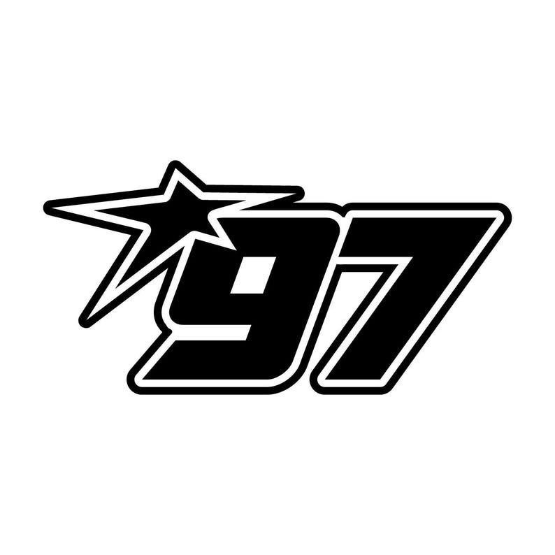 Start Number 97 Sticker Racenumber Sticker Team Track Auto Bike Decal