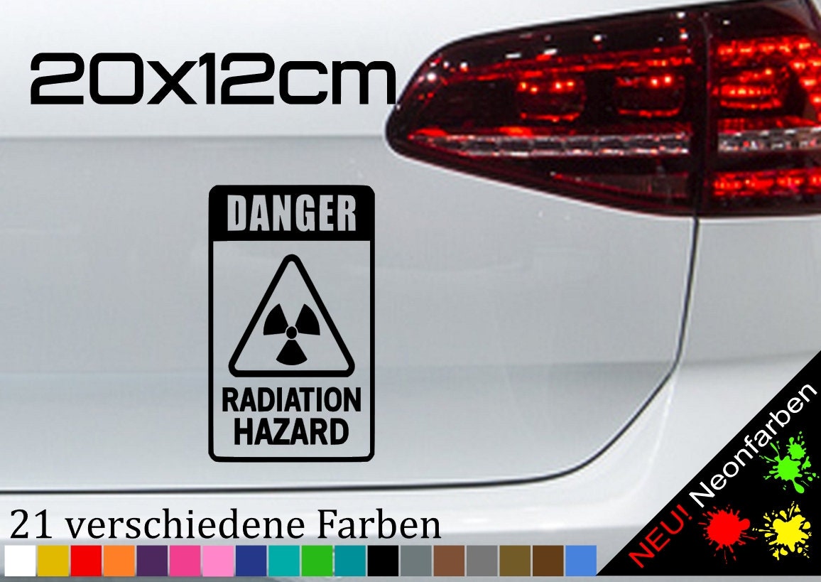 Radiation Hazard Sticker Radiation Hazard Radioactive Shield Note JDM ...