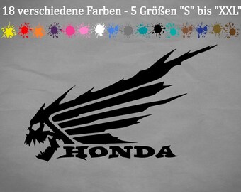 Honda Wings Skull Civic Sticker Moto 