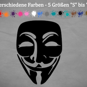 Anonymous Sticker Golf Mask Car Hack Guy Fawkes Sticker 18 Colors 5 Sizes
