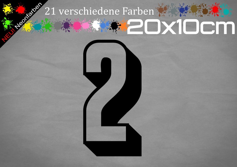 Sticker Number Two 3D Number 2 Two Stickers Tirkot House Start Number Mailbox Garbage Can ...