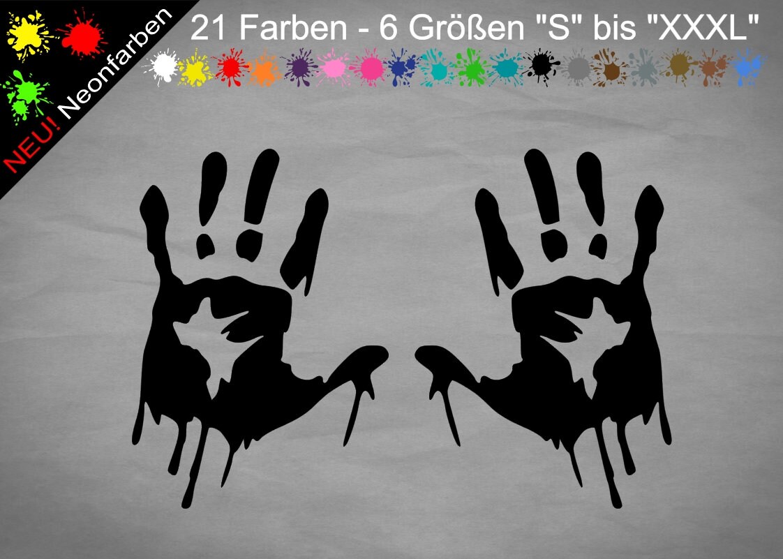 Bumper Sticker 2x Bloody Hands 6 Sizes Halloween Blood Fun | Etsy