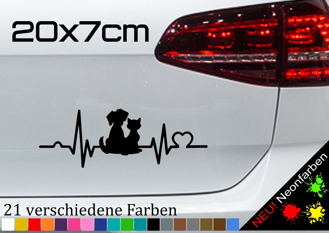 Adesivo Per Auto Con Batto Cardiaco Di Cane E Gatto, Adesivo - Foto 10