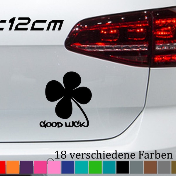 Sticker 13 x 12 cm Glücks Kleeblatt Alfa Romeo Cloverleaf Talisman Good Luck in 18 colors