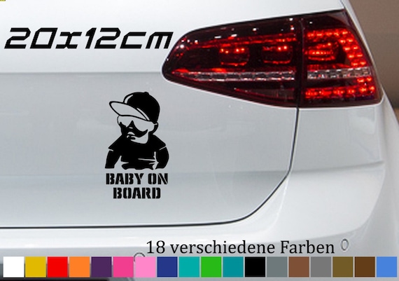 Baby on Bord Aufkleber 20x12cm Cool Cap Geburt Kind an Bord Auto Tuning  Sticker in 18 Farben -  Österreich