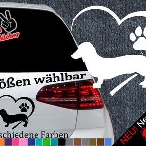 Shorthair Heart Sticker -6 Sizes 21 Colors- Dachshund Teckel Dachshund Short hair