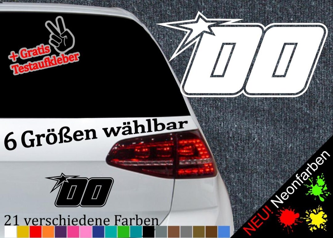 Start Number 00 Sticker Car Number MTB Motorcycle Race Star JDM DUB ...