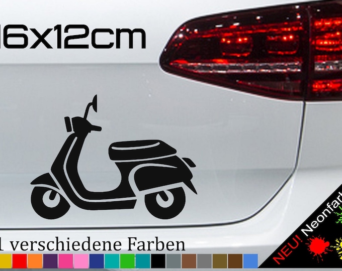 Autoaufkleber - Roller Silhouette Mofa 50ccm - Sticker, Aufkleber Für Auto, Motorrad, Fahrrad, Laptop, LKW, JDM Decal Racing (Sparset | Schwarz
