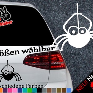 Spinne Aufkleber 6 Größen 21 Farben Lustig Spinnennetz Spider Fun Comic Cartoon