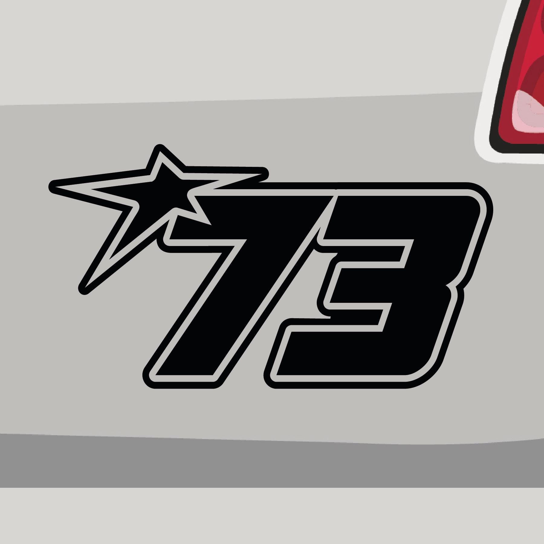 Start Number 73 Sticker Race Sticker Star Number Car Bike Decal - Etsy