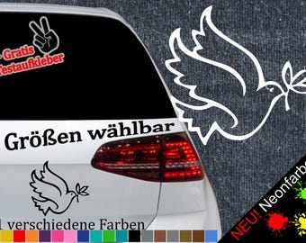 Peace Dove Sticker 6 Sizes 21 Colors Freedom Hope Peace Stop War Dove