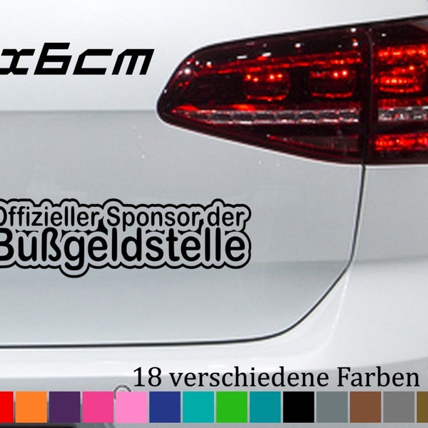Sponsor Fine Office 20 x 6 cm Sticker Nodule Car Penalty Decoration Car Tuning JDM in 18 Colors