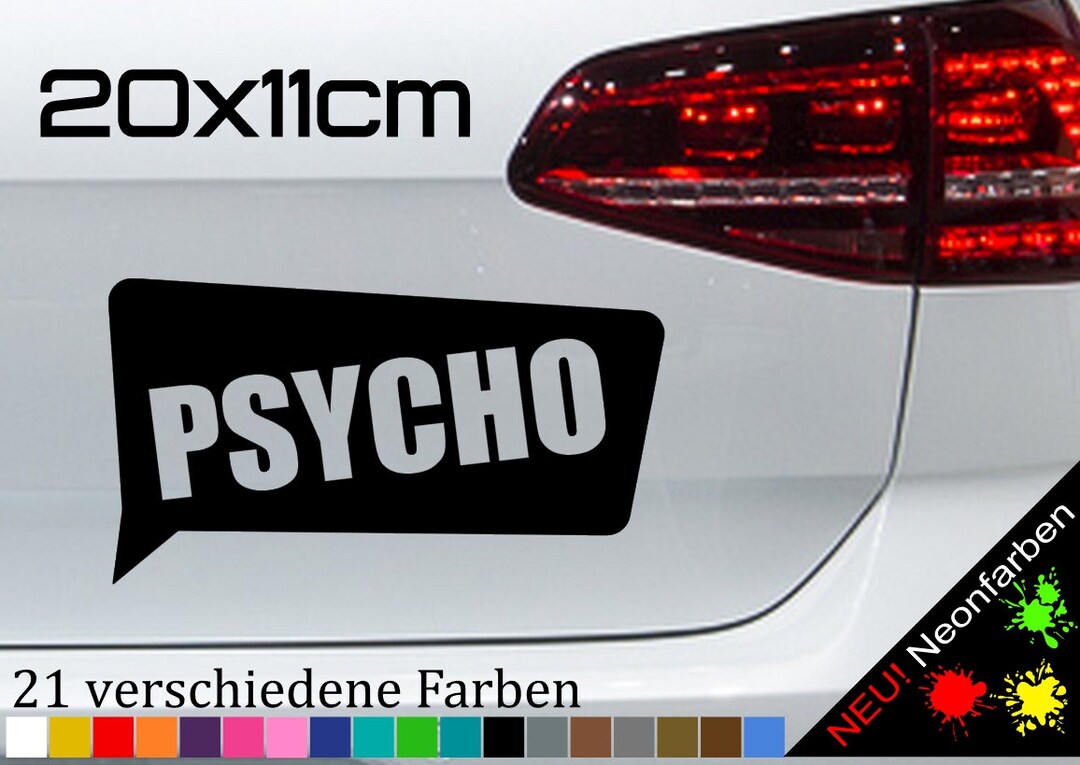 Psycho Text Sticker PSYCHO Sticker Sticker Bubble Hater Shocker Psychopath Institution FUN ...