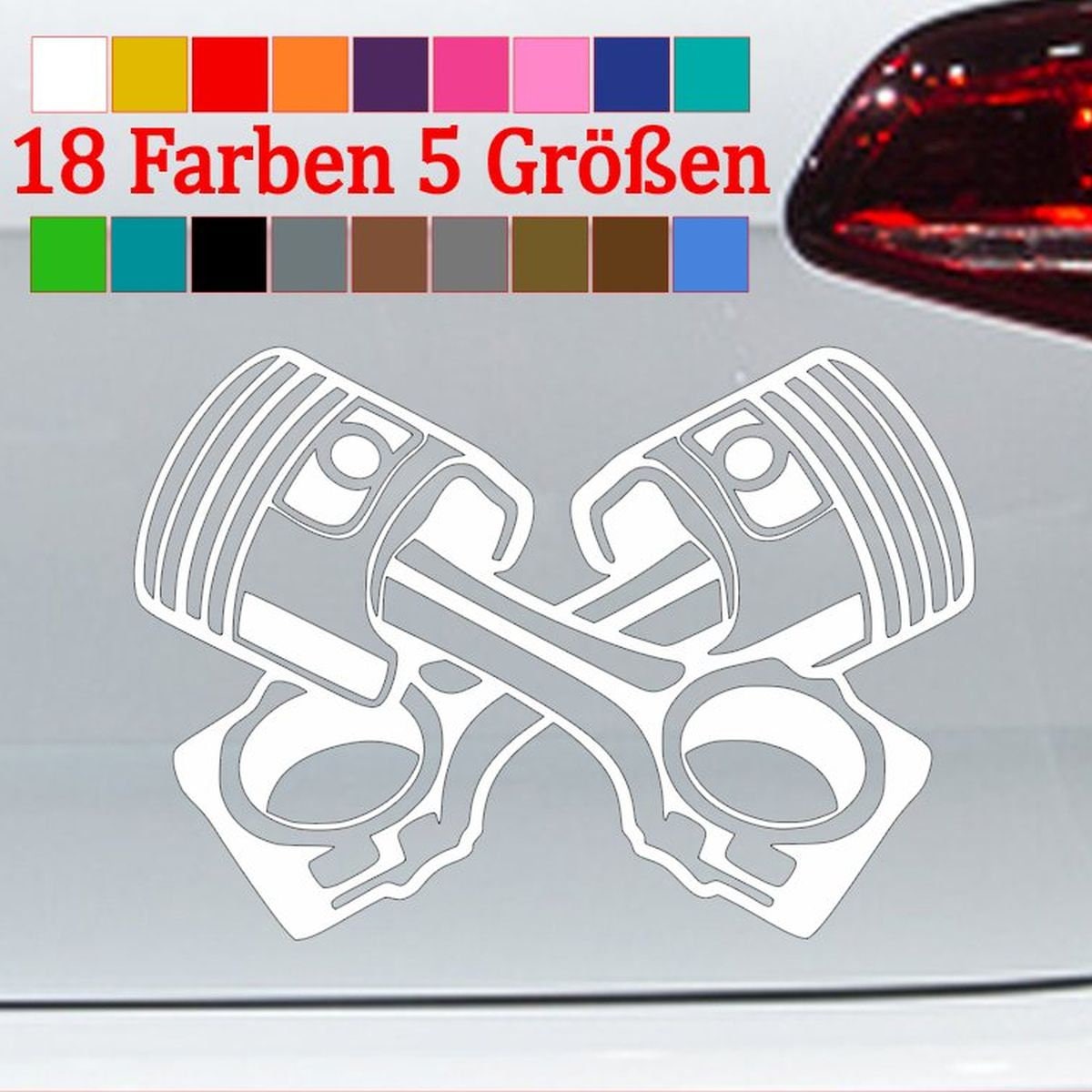 Adesivo Tuning Per Auto - Motore, Cilindro, Pistone, Stile JDM, 5 Taglie, Resistente Alle Intemperie - Foto 5