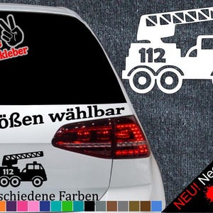 Fire engine sticker FFW -6 sizes- Ladder Fire 112 Sticker Brand Firefighter