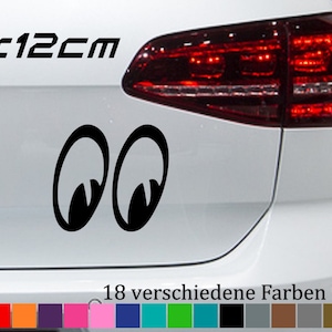 Comic Eyes Bumper Sticker 13 x 12 cm Funny Disney Sticker Children's Room Golf GTI UP in 18 Colors