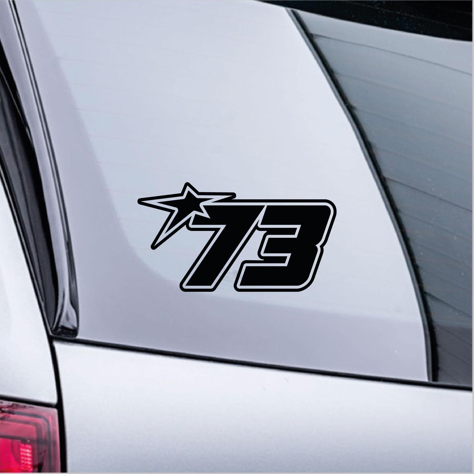 Start Number 73 Sticker Race Sticker Star Number Car Bike Decal - Etsy