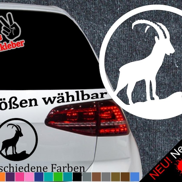 Capricorn Logo Sticker -6 Sizes- Silhouette Chamois Mountains Zodiac Sign Roebuck