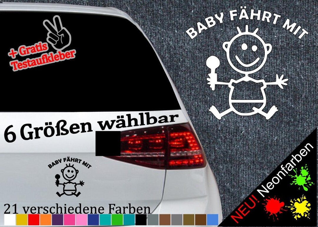Baby With Rattle Sticker 6 Sizes Rides With on Board on Board Sticker ...