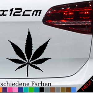 Foglio adesivo cannabis 13 x 12 cm Amore Marijuana Reefer Mary Jane 420 Fumo JDM in 21 colori