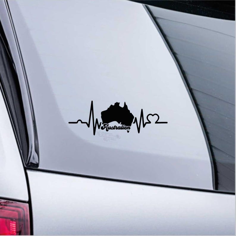 Australia Heartbeat Sticker Map Sticker Uluru Car Bike Decal Vinyl Etsy
