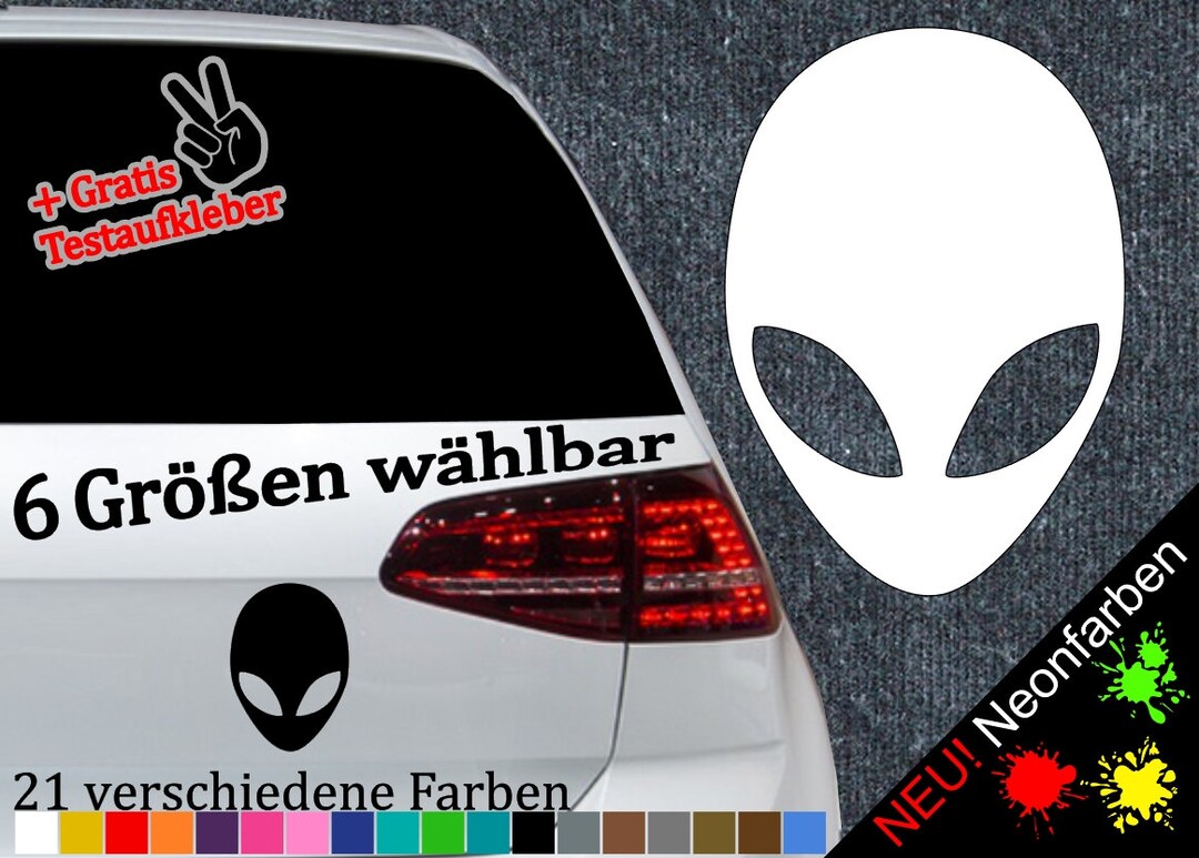 Alien Sticker Vinyl Sticker Head UFO Sci-fi Martian Area 51 JDM Roswell ...