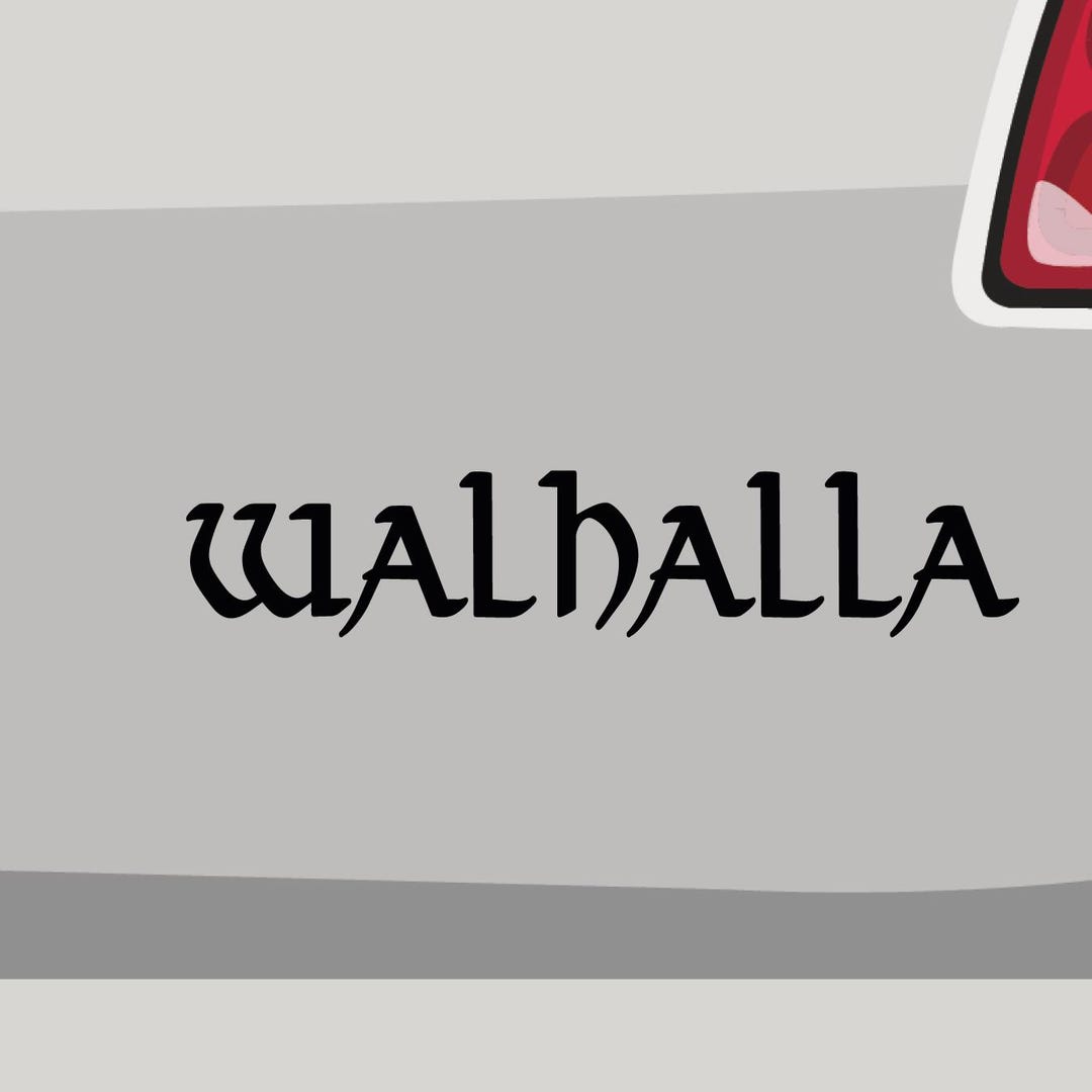 Valhalla Display Lettering Sticker Walhalla Writing Lettering Sticker Adhesive Car Motorcycle ...