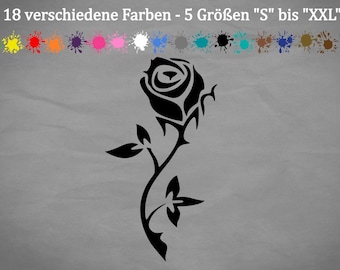 Aufkleber Rose Blumen Tulpe Hochzeit Verlobung Valentinstag in 18 Farben in 5 Größen