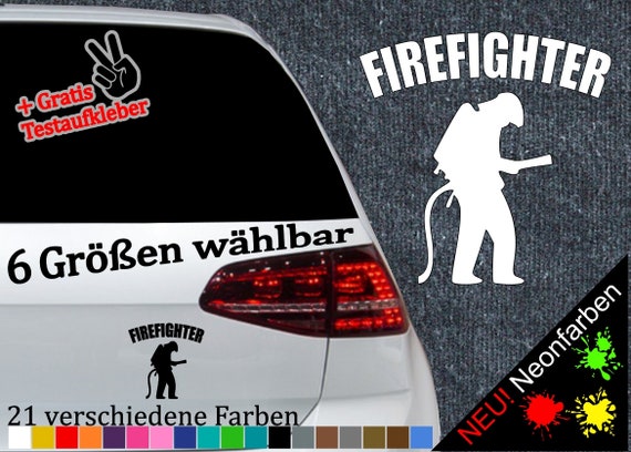 Firefighter Aufkleber 6 Größen Löschen Feuerwehr Mann Sticker Freiwillige  FFW - .de