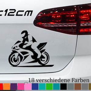 Motorcycle Sticker 15 x 12 cm Silhouette Biker Auto Bike Sticker JDM Speedway R1 R6 in 18 colors