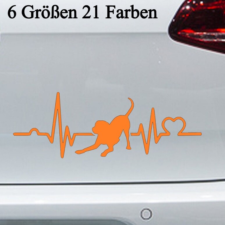 XISAOK Labrador Retriever Heartbeat Love Decal - White/Black Car Sticker, Waterproof Vinyl