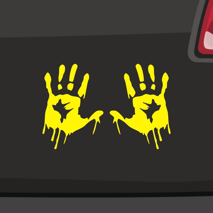 Bumper Sticker 2x Bloody Hands 6 Sizes Halloween Blood Fun | Etsy